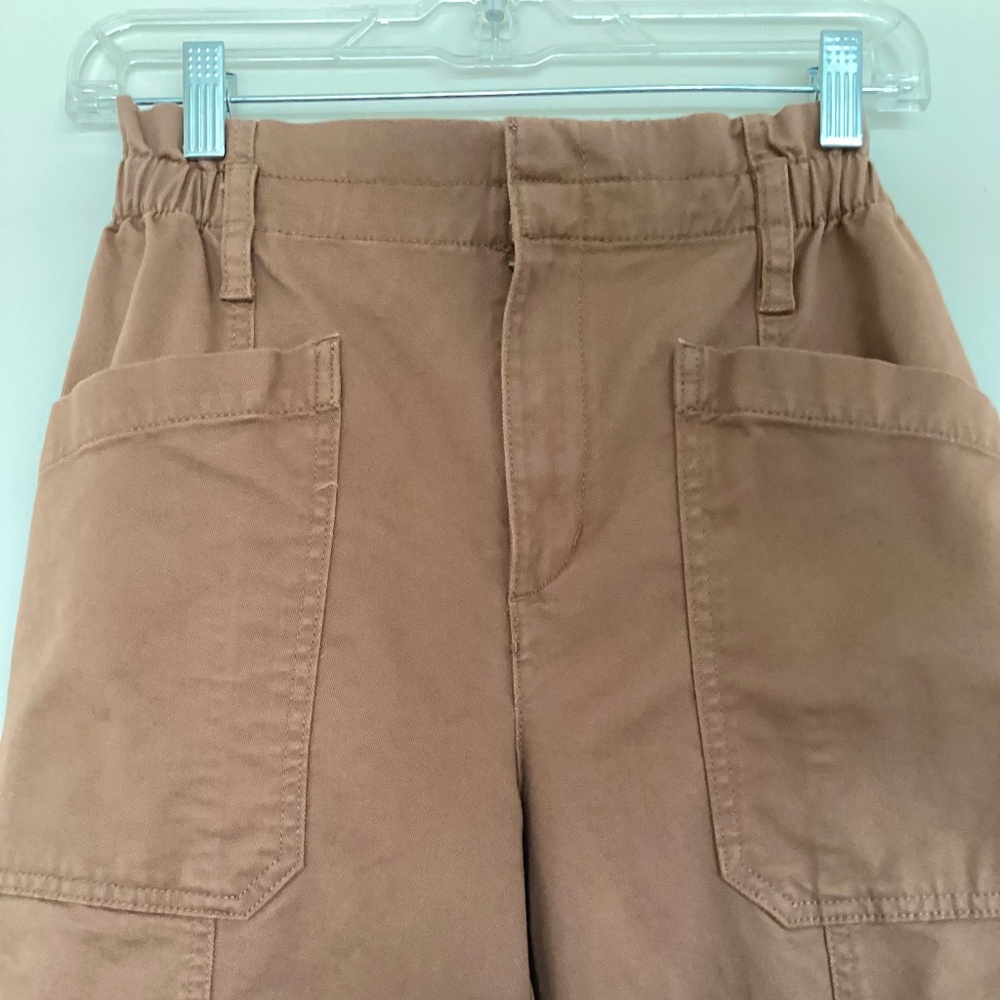 Loft elastic waist brown cotton pants size 4